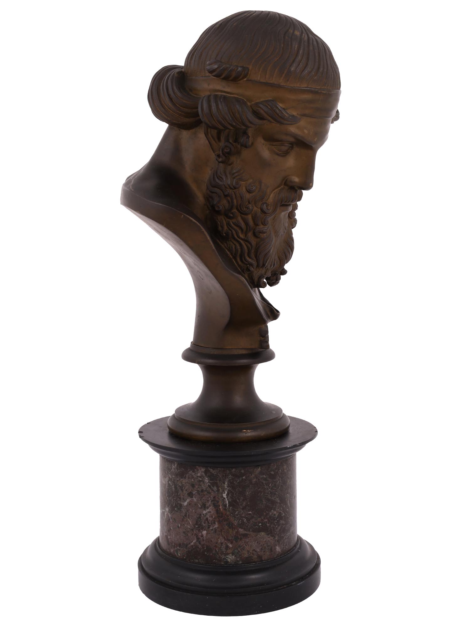 ANTIQUE BRONZE BUST OF ARISTOTLE AFTER BOSCHETTI PIC-1
